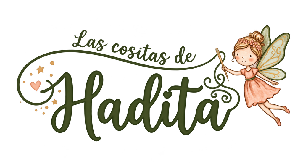 Logo de Las cositas de Hadita: un hada cosiendo con una aguja